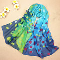 Ladies Scarves 2015 Floral Chiffon Scarf Autumn Winter Long Scarf Canada Beach Silk Shawls Womens Scarfs