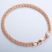 5mm Wide Swirl Link Chain  18K Rose Gold Filled GF Bracelet  Womens Mens Link Chain 22.5cm(8.86inch) GB185
