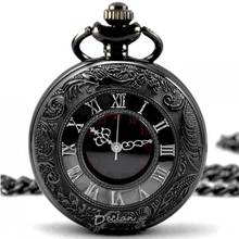 Vintage moda Unisex número romano cuarzo Steampunk reloj de bolsillo de cadena hombres mujeres Antique regalo navidad colgante P166