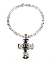 New Styles 2013 Fashion Jewelry Antique Vintage Black Cross Pendant Necklace