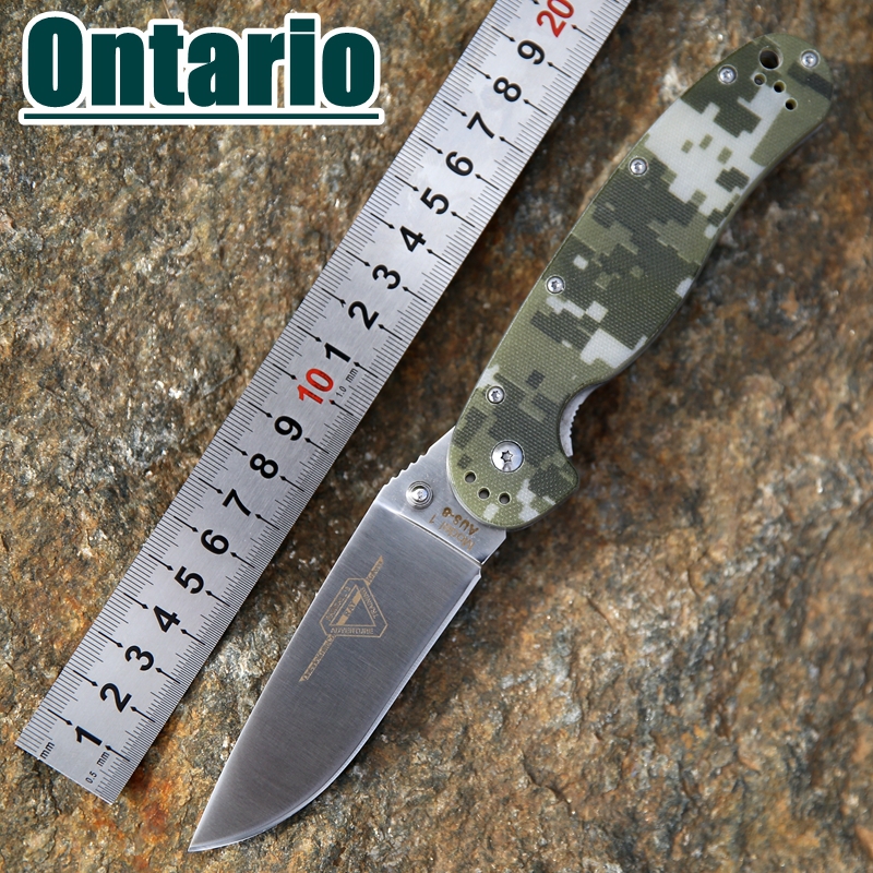2015 Ontario RAT Model 1 outdoor adventure and training folding Knife AUS 8 blade Stain finished