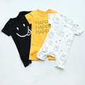 Baby Boys Tiny Cotton Rompers Girls Romper Infant Summer Shorts Sleeve Jumpsuit Letter Cartoon Print 2017