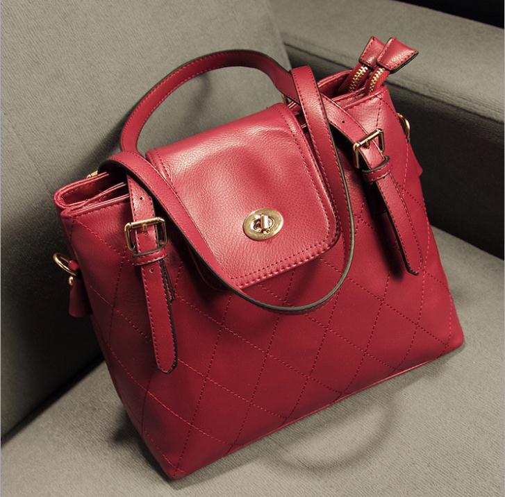 IBAG 2015 Hot Sale Red Leather Women Handbags Designer Name Brand Lady Tote Shoulder Bag Female ...