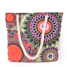 New Women Handbag Canvas Floral Printing Shoulder Beach Bags Casual Female Tote Shopping Bag Bolsa Feminina Canta Neverfull 2016