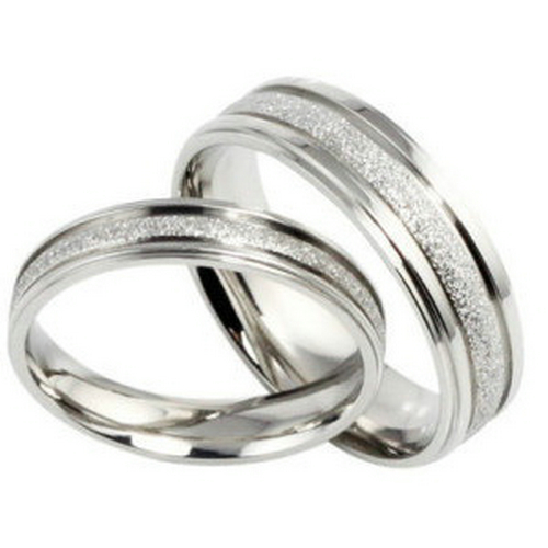 New Hot New Titanium Stainless Steel Frosted Promise Ring Wedding Bands Size Selectable free shipping