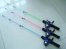 Solid Glass Ice Fishing Rod Portable Rod 61cm/24inch with mini Ice Reel
