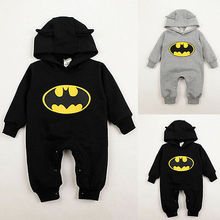 Baby Boys Infant Cartoon Batman Cotton Bodysuit Costume Romper Clothes Sets Spring