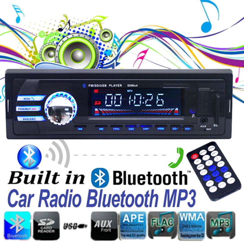 Support Bluetooth Phone New 12V Car Stereo FM Radio MP3 Audio Player with USB/SD MMC Port Car Electronics In-Dash 1 DIN