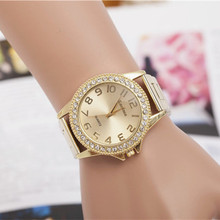 Moda mujer relojes de primeras marcas de lujo piedras acero inoxidable Silver Gold Ladies vestido de mujer de cuarzo reloj relojes de mujer