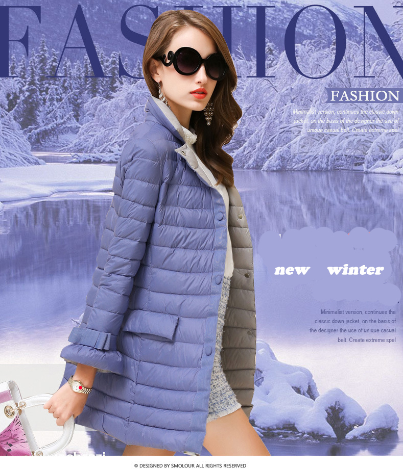 Hot 2015 New Designer Fashion Ladies  Winter Overcoat Women Brand 90% or more White Duck Down Coat Jackets Plus Size XL