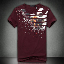 Luxury Men Tshirts Cotton Plus Size Men T shirt Neck Mens Slim Fit T-shirts Printed Men’s White Tops Homens Camiseta M -3XL
