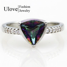 Mystic Topaz Jewelry Silver Ring 925 Korean Wedding Rings CZ Diamond Jewellery Anel Feminino Ruby Jewellery