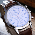 2017 New High quality brand men watches Casual fashion men s leather strap quartz watch outdoor