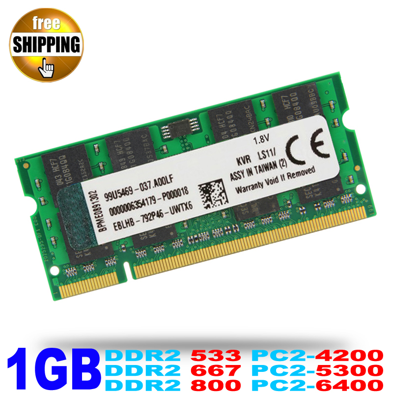 Laptop Memory Ram SO-DIMM DDR2 533 667 800 MHz / DDR 2 PC 4200 5300 6400 1 GB 1GB 200 PINS For Sodimm Notebook Computer Memoria
