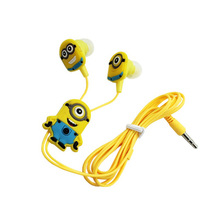 Despicable Me Minions Cartoon Earphone In-ear 3.5 mm Headphone Headset For MP3 MP4 Mobile Phone Cables With Earplug Cover EP338