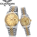 Luxury Couples Watch Pair Brand GUANQIN Watches 2016 Man and Women Watch Pair Mechanical Sapphire Loves