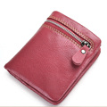 Retro Simple Genuine Leather Soft Money Clip Women Fashion Bi fold Multi functonal Ultra thin Wallet