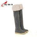2016 Hot Sale Fashion Flat Snow Boots Women s Over The Knee Boot Cotton Warm Shoes