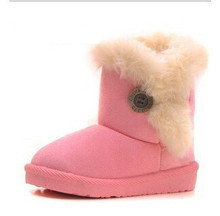 2015 Winter Children Boots Thick Warm Shoes Cotton Padded Suede Buckle Boys Girls Boots Boys Snow