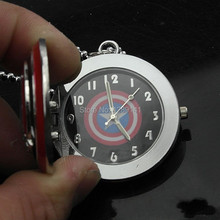 2014 New Qualit America Superheroes Steampunk Quartz Watch Bolsos Vintage Reloj Captain Star Bronze Retro Necklace Pocket Watch
