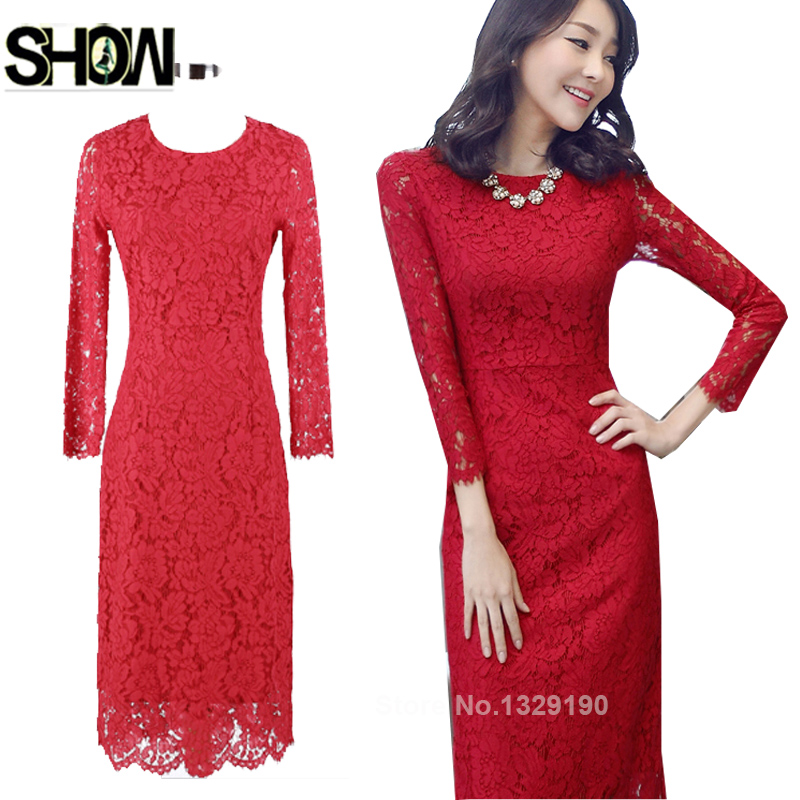 Popular Long Sleeve Red Fitted Formal Dress-Buy Cheap Long Sleeve ...