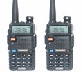 2pcs Baofeng UV 5R Two Way Radio Black Dual Band 136 174MHz 400 520 MHz Walkie