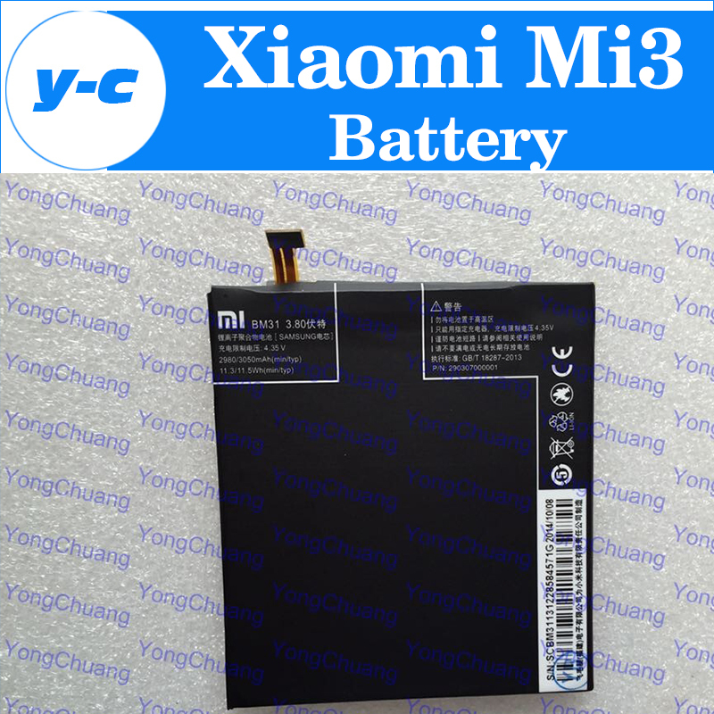 Xiaomi mi3 Battery 100 New Original BM31 3050mAh Battery For xiaomi 3 m3 Smart Phone In