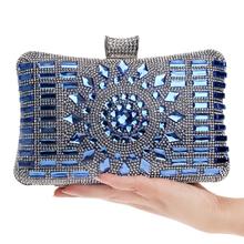 NEW diamond silver evening bags top quality gold clutch bag blue bag party wedding bridal purse
