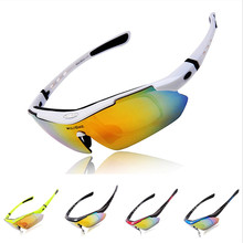 WOLFBIKE Cycling Glasses Bicycle Glasses Riding Motorcycle Bicycle Bike Goggles UV400 Sports Sun Glasses Eyewear Goggle 5 Lens