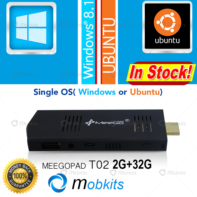 Meegopad T02 мини-пк Ubuntu или окна 8.1 OS микро-hdmi тв-плеер Quad ядро Intel атом шт палку MeeGoPad T01 модернизированный медиаплеер