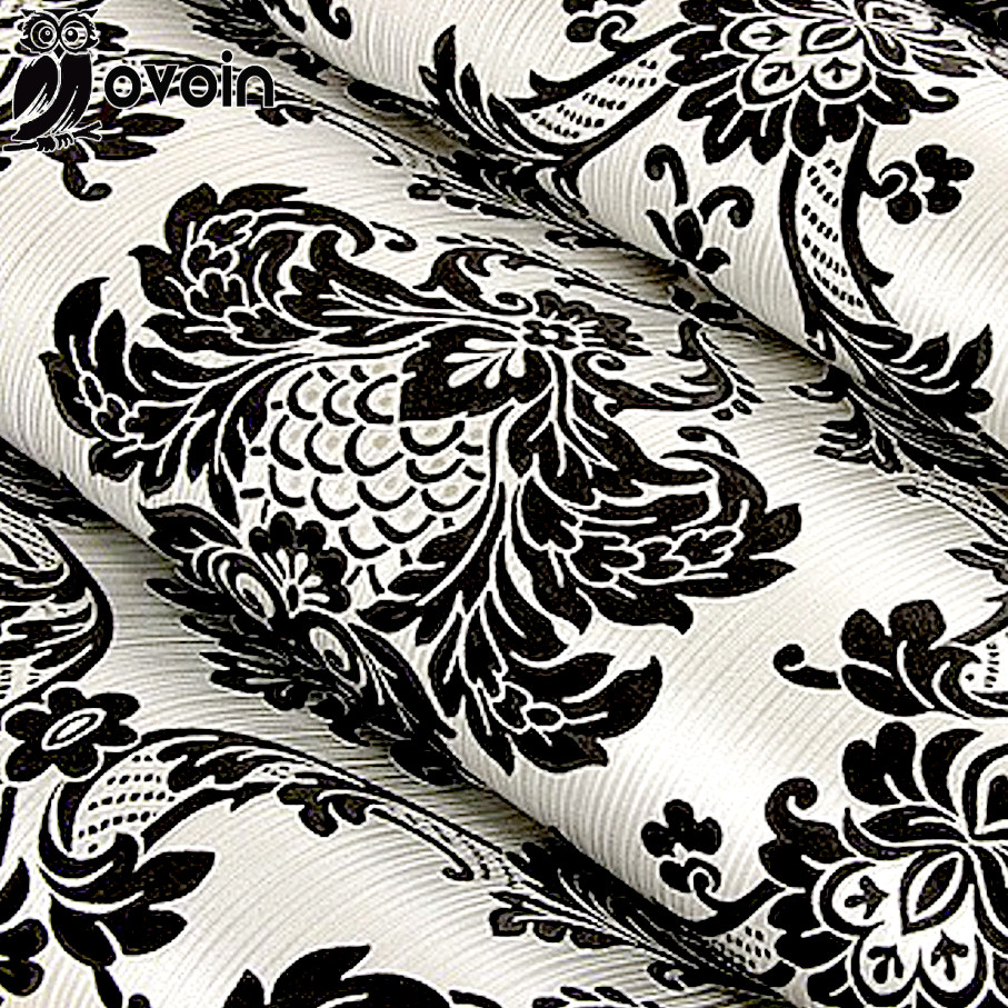 Floral wallcovering PVC wallpaper black silver damascus classic wall paper home decor background wall vinyl damask wallpaper