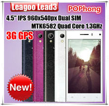 J Original Leagoo Lead 3 3G Smartphone 4.5 inch QHD 960X540 MTK6582 Quad Core Dual SIM GPS Bluetooth WIFI 5.0MP Dual Camera