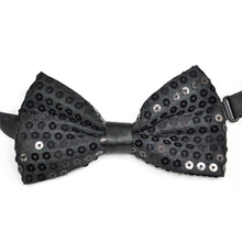 HOT SALE!Sequin Bow Tie Dickie Bow Fancy Dress Dance Wear Party Emo (Black)