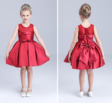 Fashion wedding kids dresses for girls cotton red gauze Princess dress for Kids party Dress for girls prom elsa costume dresses