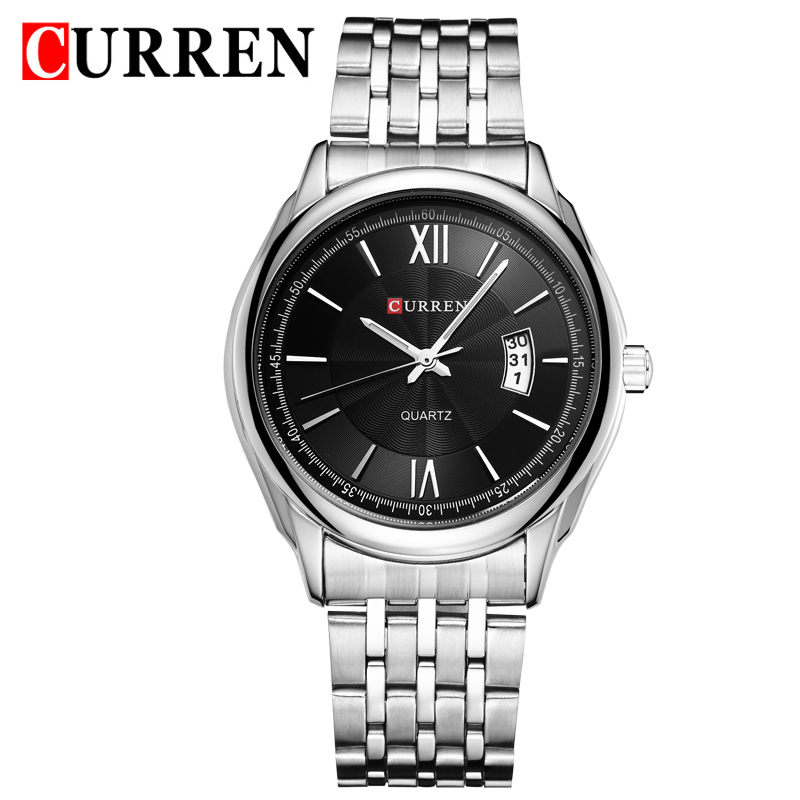 CURREN  Watches Men Luxury Brand Stainless Steel Business Watches Casual Watch Quartz Watches relogio masculino8092