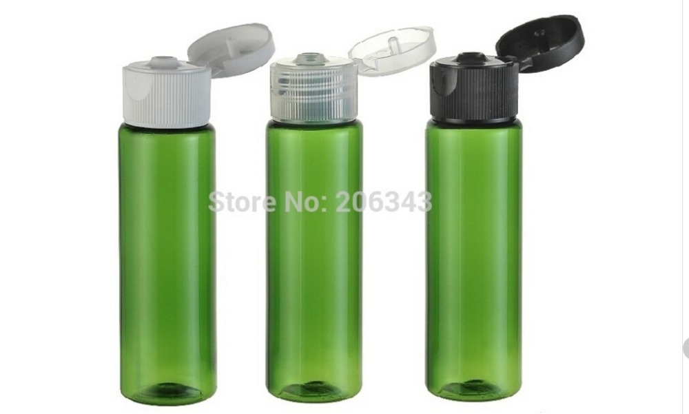 30ml green plastic PET bottle toilet water bottle lotion bottle with flip lid