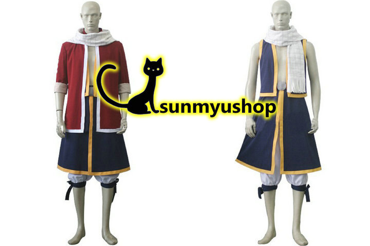 Fairy Tail Natsu Dragneel  have  scarf Cosplay Costume ! Acceptable order