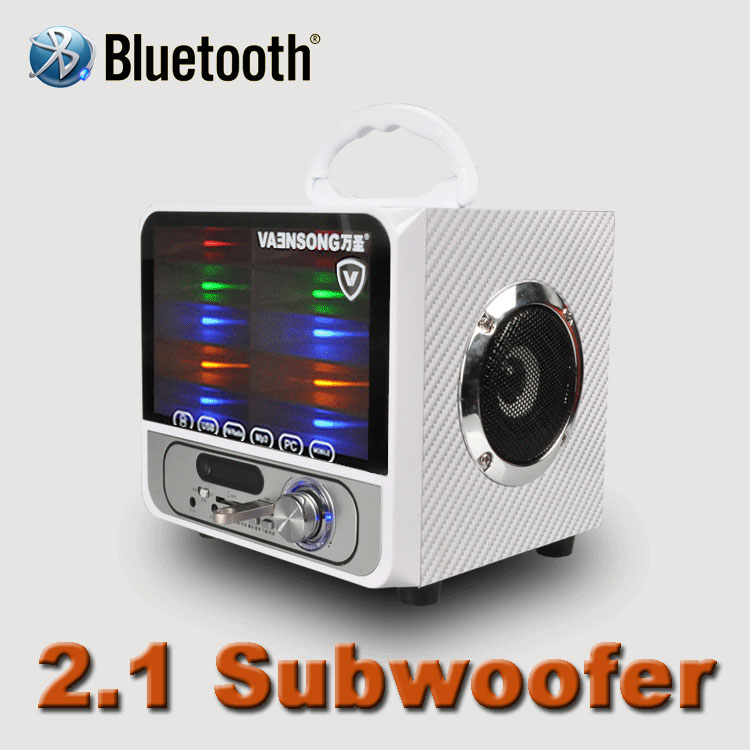 2.1 Subwoofer Wireless Bluetooth portable dual channel stereo speaker support AUX input USB disk and TF card and FM radio lights 2.1 Subwoofer Wireless Bluetooth portable dual channel stereo speaker support AUX input USB disk and TF card and FM radio lights