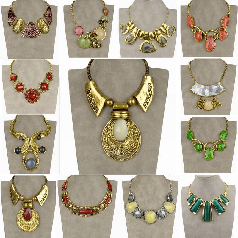 Vintage Necklce For Women 2015 Colorful Resin Alloy Flower Necklace Ladies Choker Collar Necklace Jewelry Bib