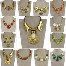 New Fashion Colorful Resin Alloy Flower Choker Collar Necklace  Vintage Necklce For Women 2015 Jewelry Bib Pendant Necklace