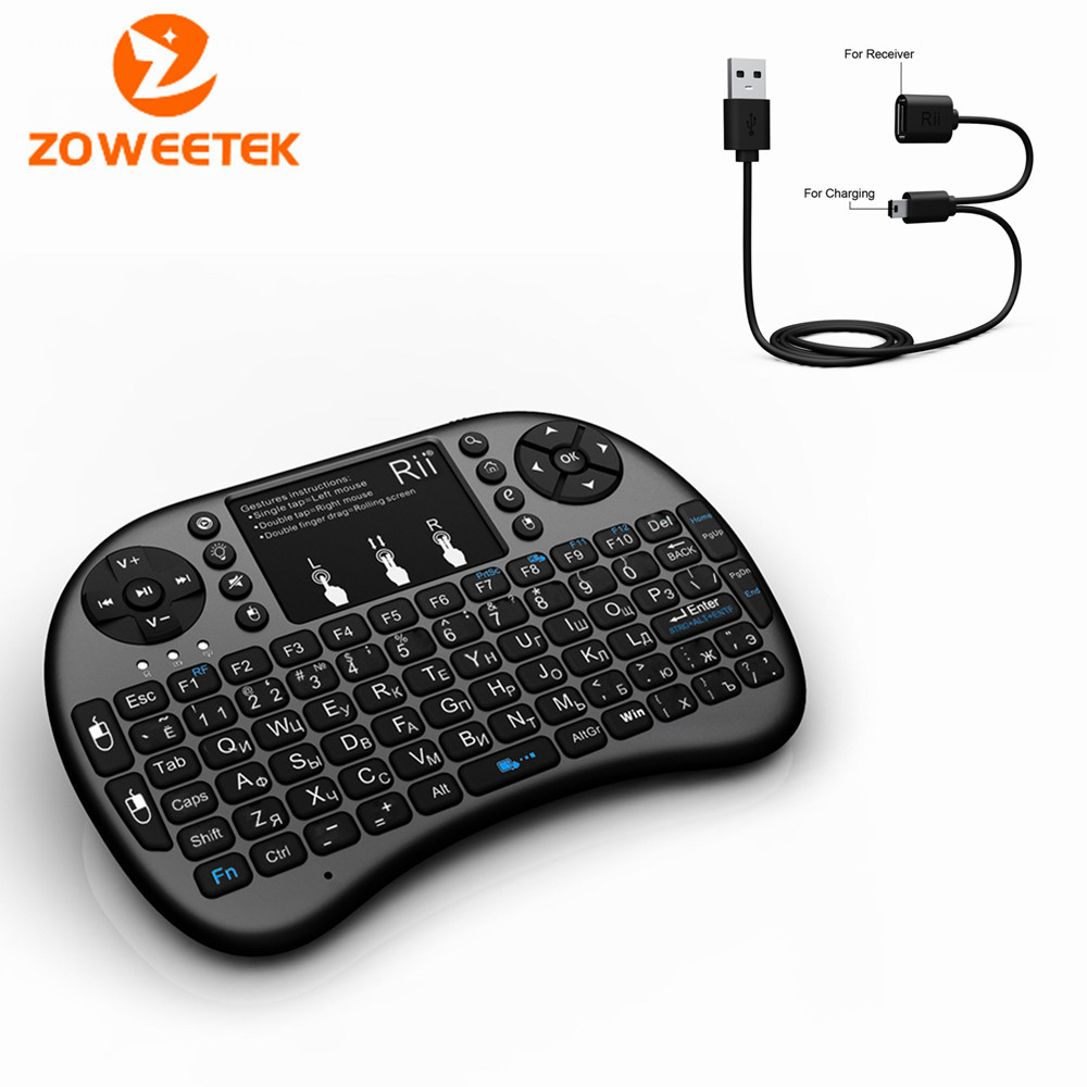 Mini Keyboard Rii i8 Russian English Air Mouse Multi-Media Remote Control Touchpad Handheld for Android TV BOX Notebook Mini PC