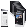 DIYSECUR 12 x 4 3inch Monitors 4 Wired Apartment Video Door Phone Audio Visual Intercom Entry