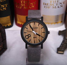 Simulación de madera Relojes de cuarzo Relojes hombres Casual Color de madera de la correa de cuero reloj de madera para hombre reloj Relogio Masculino