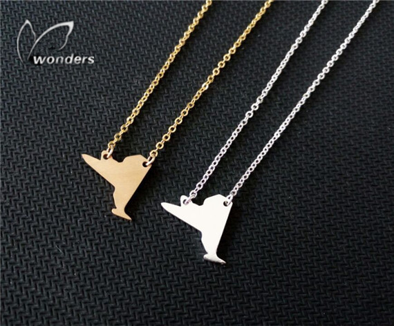 Wholesale 30 pcs/lot 2014 Unique Charm New York Map Necklace Layering State Pink Necklace Women Men Jewelry