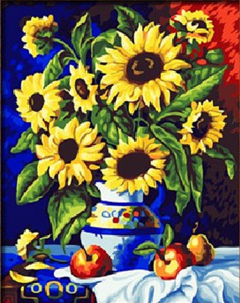 Van Gogh Sunflowers Warm sunflower DIY Painting by number kit Hot Sale