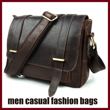 2014 genuine leather bag men shoulder laptop leather bag crazy horse leather messenger bag