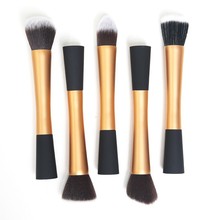 5Pcs Set Gold Professional Powder Blush Brush Facial Beauty Cosmetic Stipple Makeup Tools Make Up Brush