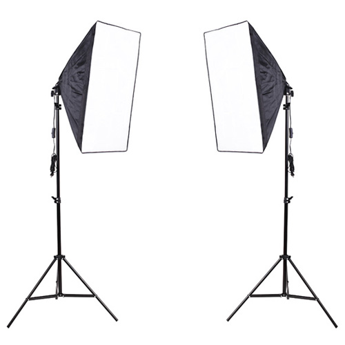 Photography font b Studio b font Continuous Soft Box Lighting Kits 50x 70cm Softbox 2 Light