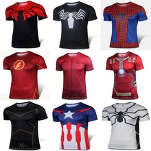 Men T Shirt Fashion Short Sleeve Spiderman Superman Venom Captain America Batman Iron Mans T Shirt