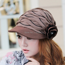 2014 Newly autumn and winter warm lace flower beret cap for women fashion top quality cotton